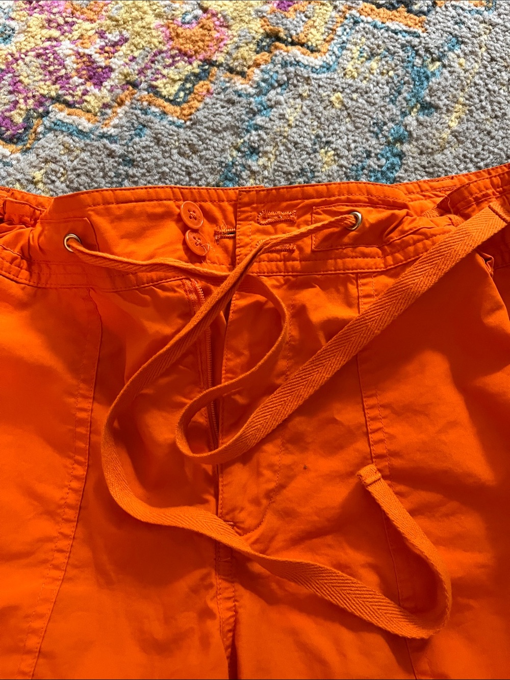 Ralph Lauren  orange woman cargo cotton pants, size 12, nice!! - Picture 3 of 14